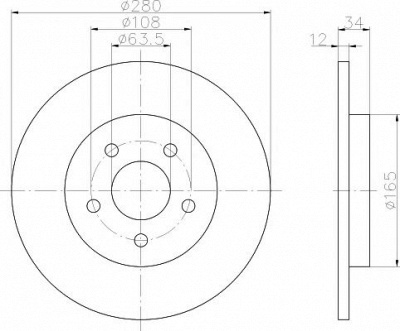 HELLA PAGID 8dd355108061 -  Тормозной диск